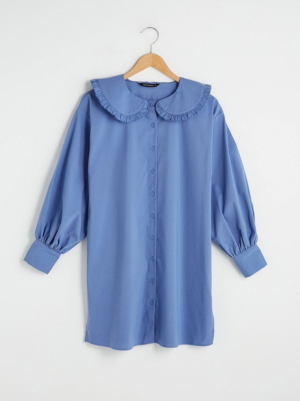 Tunică Femei Supradimensionată Poplin Mânecă Lungă Guler Baby-5