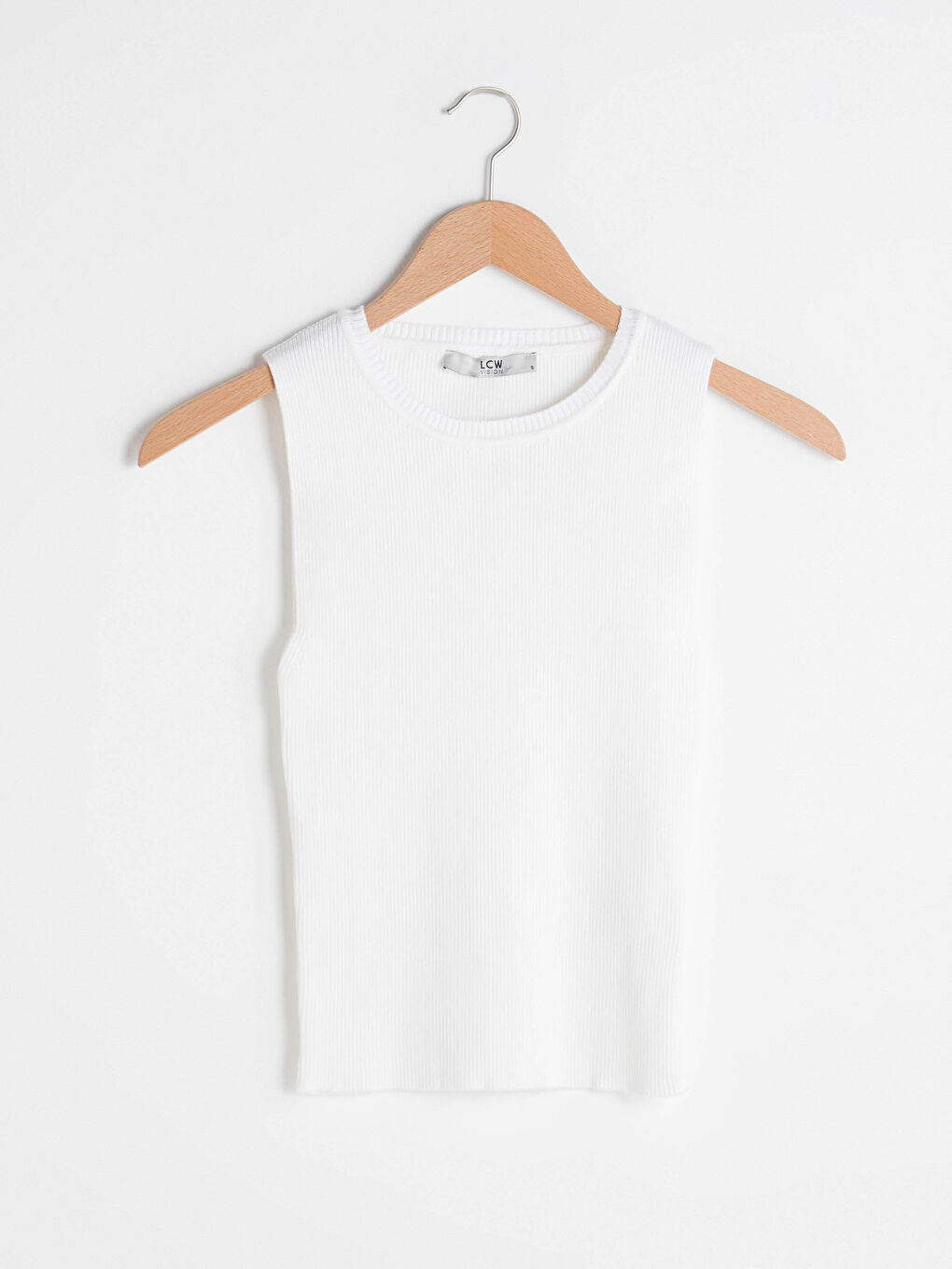 Women's Crew Neck Plain Knitwear Tank Top-5