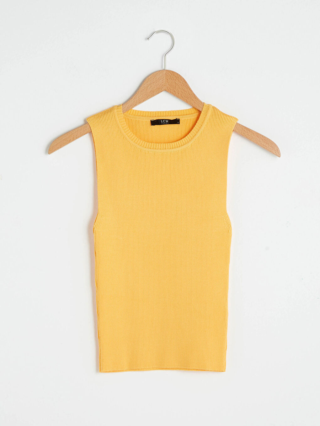 Débardeur en Tricot Uni à Col Rond pour Femmes-4