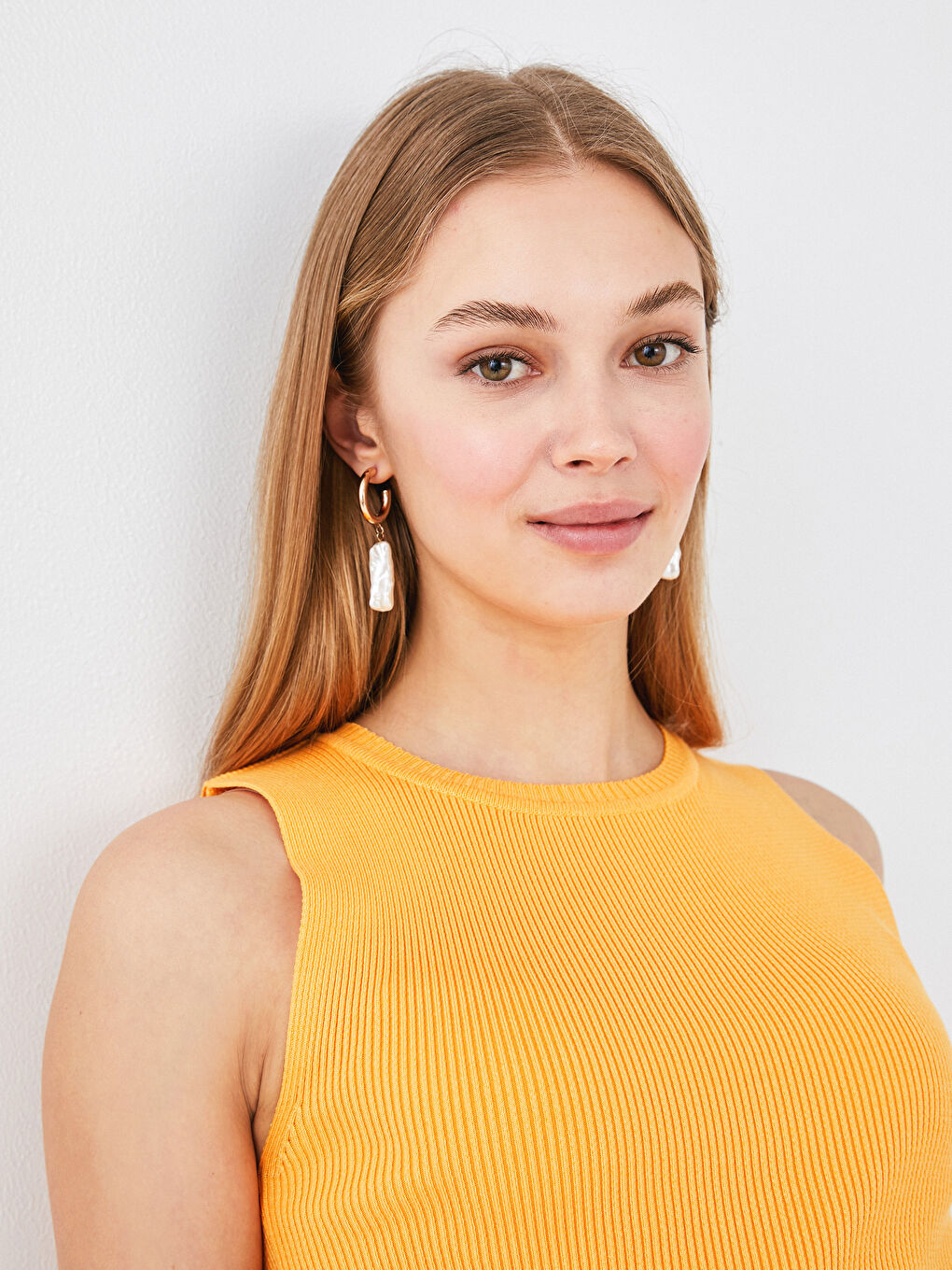 Débardeur en Tricot Uni à Col Rond pour Femmes-12