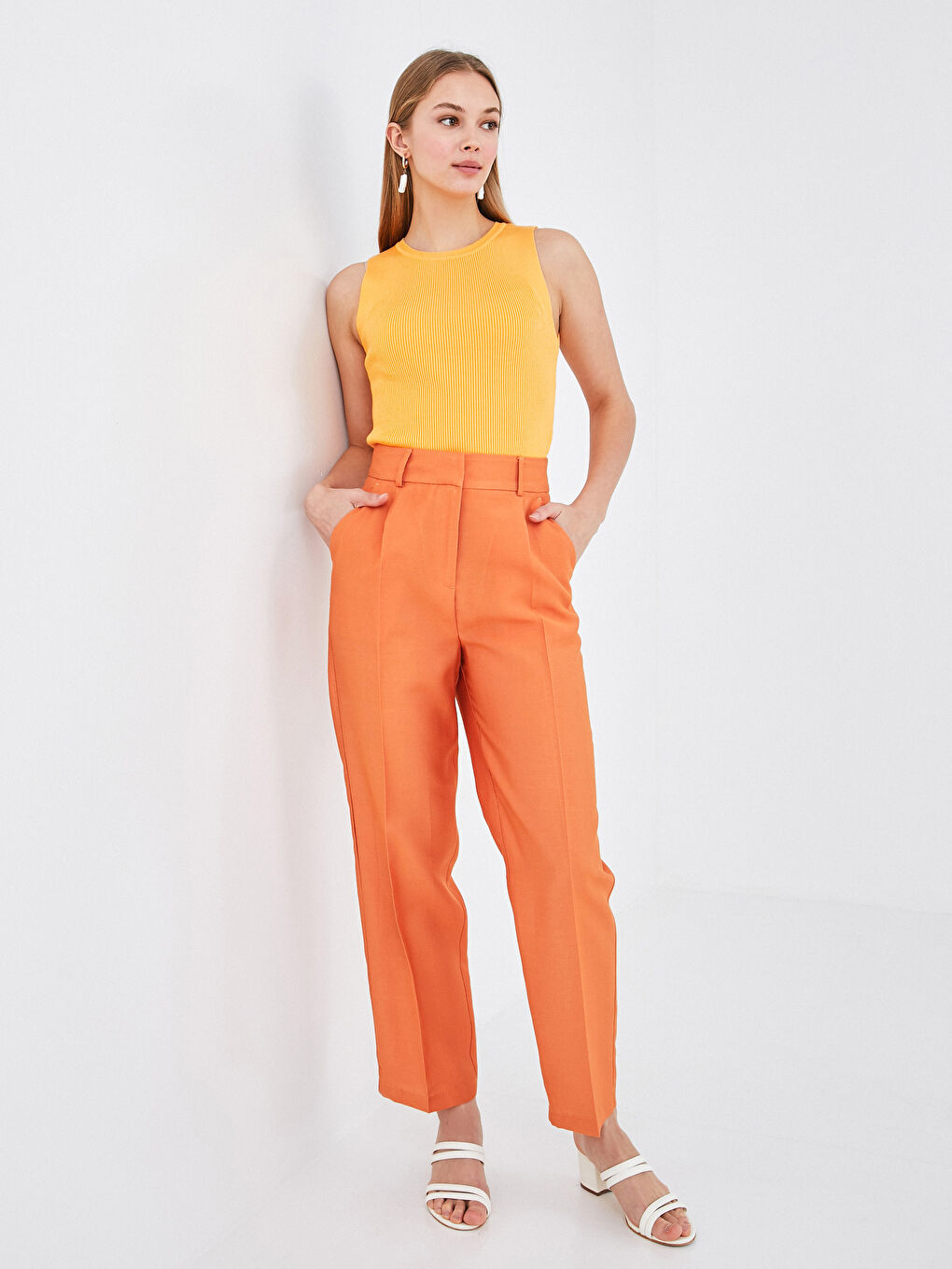 Débardeur en Tricot Uni à Col Rond pour Femmes-2