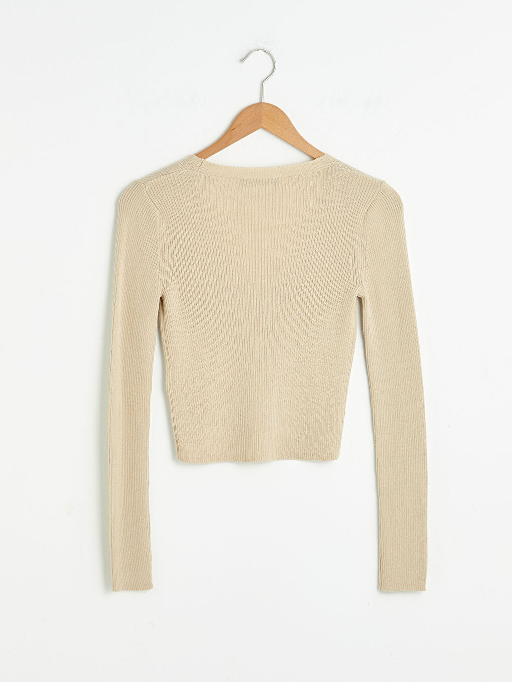 LCW Vision V Neck Button Detailed Straight Long Sleeve Women's Knitwear Cardigan -S1FR13Z8-G1Y