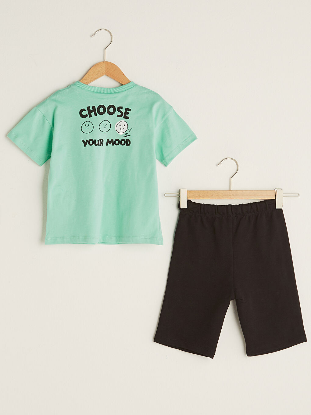 Crew Neck Short Sleeve Printed Cotton Baby Boy T-Shirt and Shorts 2-Piece Set-1
