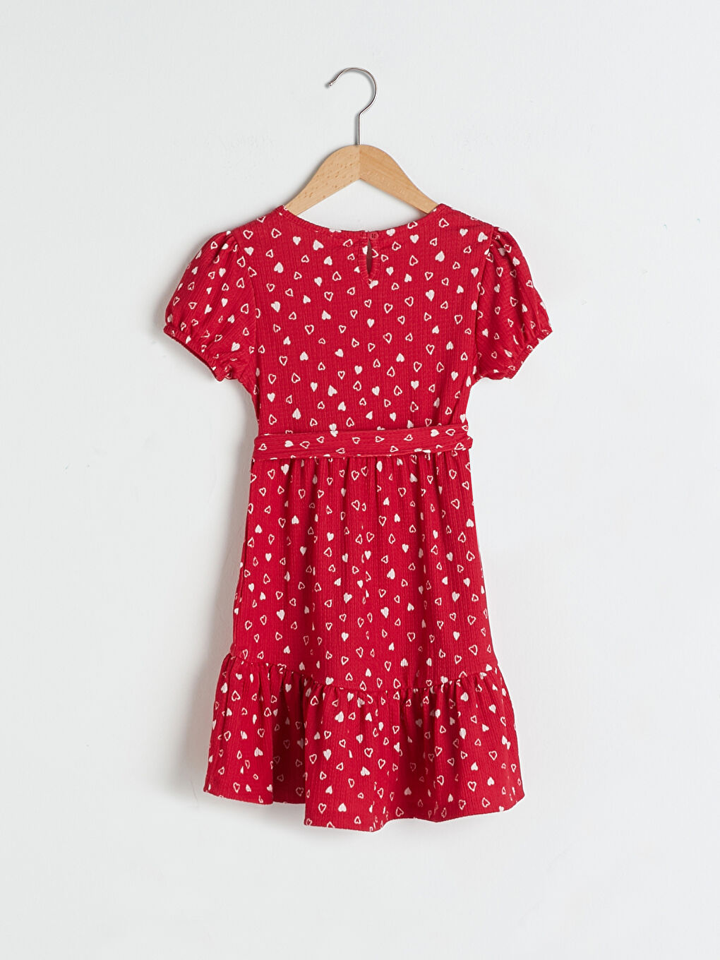Платье для девочек с круглым вырезом, узором и короткими рукавами-1