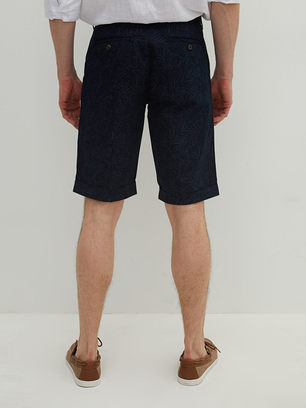 Standard Pattern Patterned Gabardine Men's Shorts-5