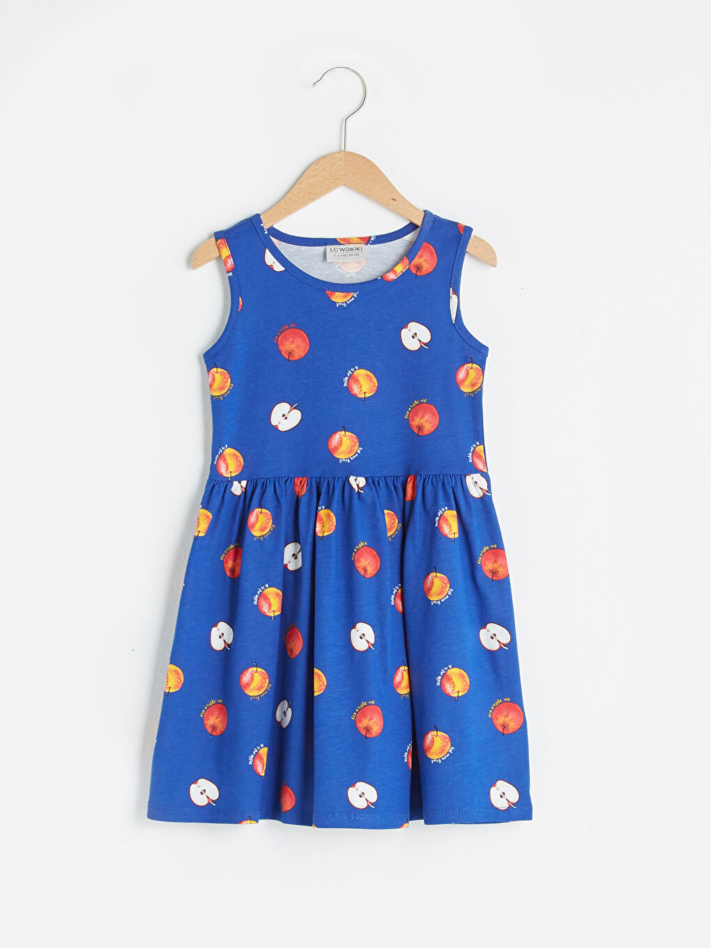 Crew Neck Printed Cotton Girl Dress