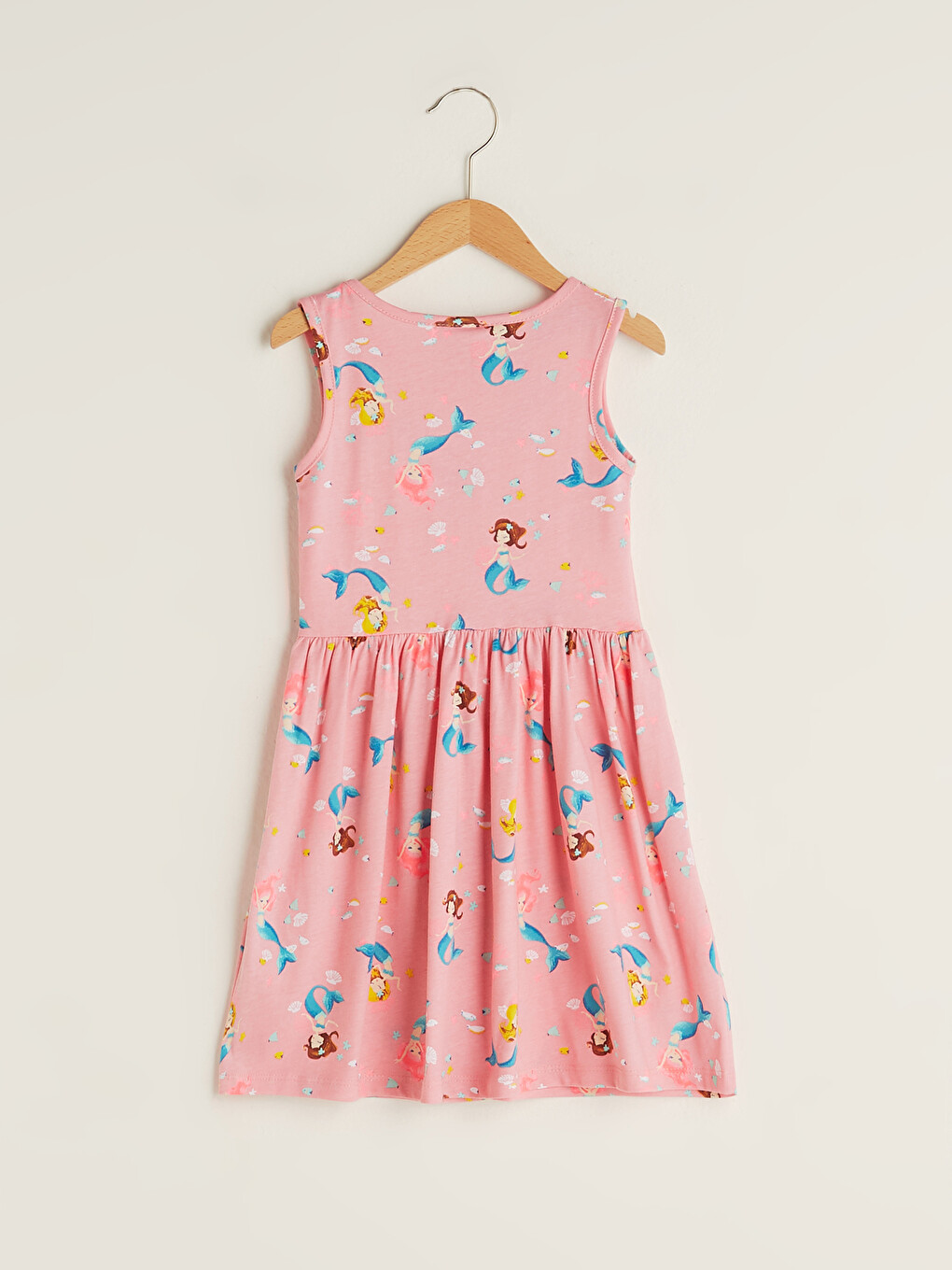 Crew Neck Printed Cotton Girl Dress-1