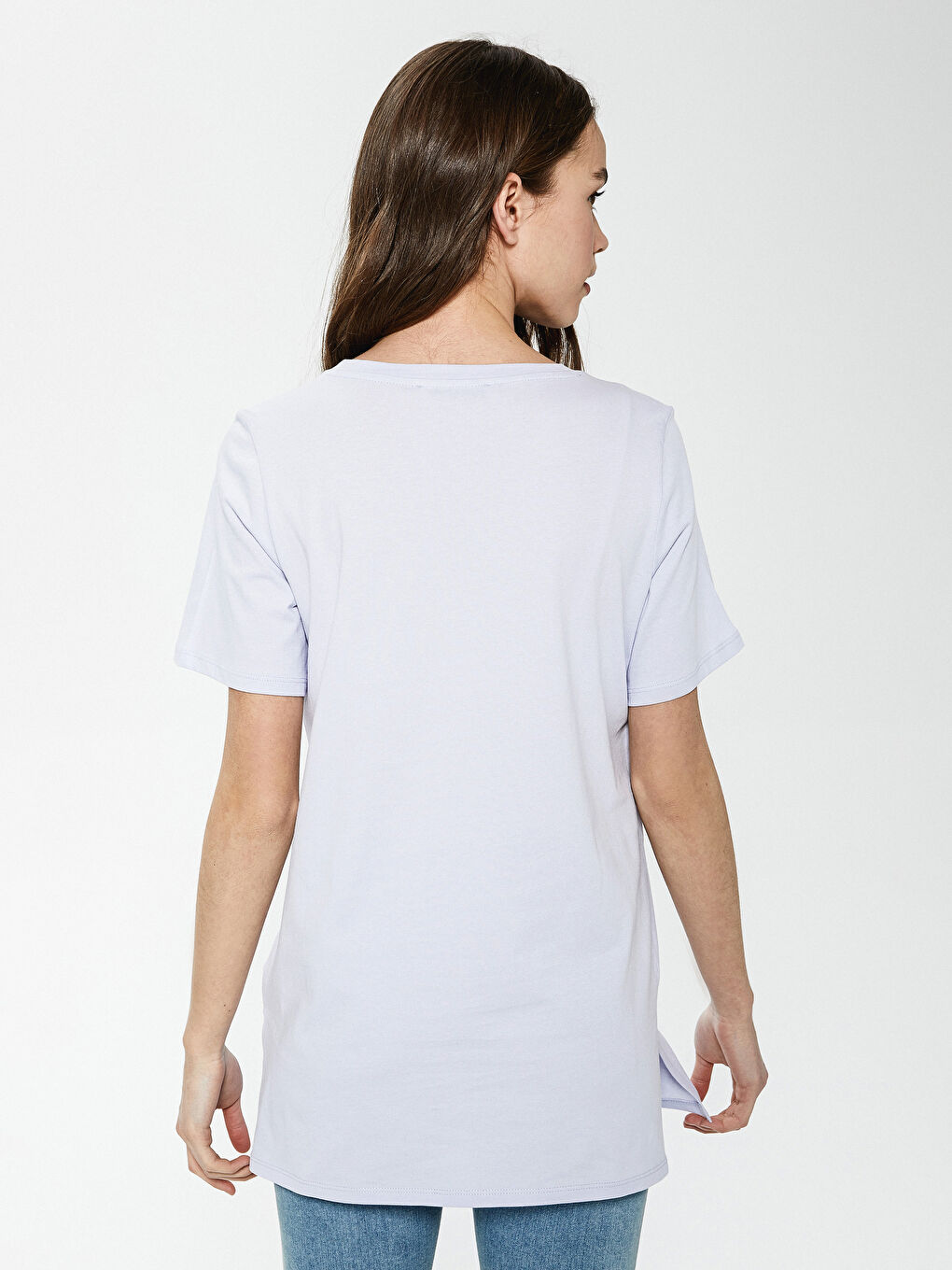 Футболка с круглым вырезом, с принтом, с коротким рукавом, из хлопка, для женщин-4