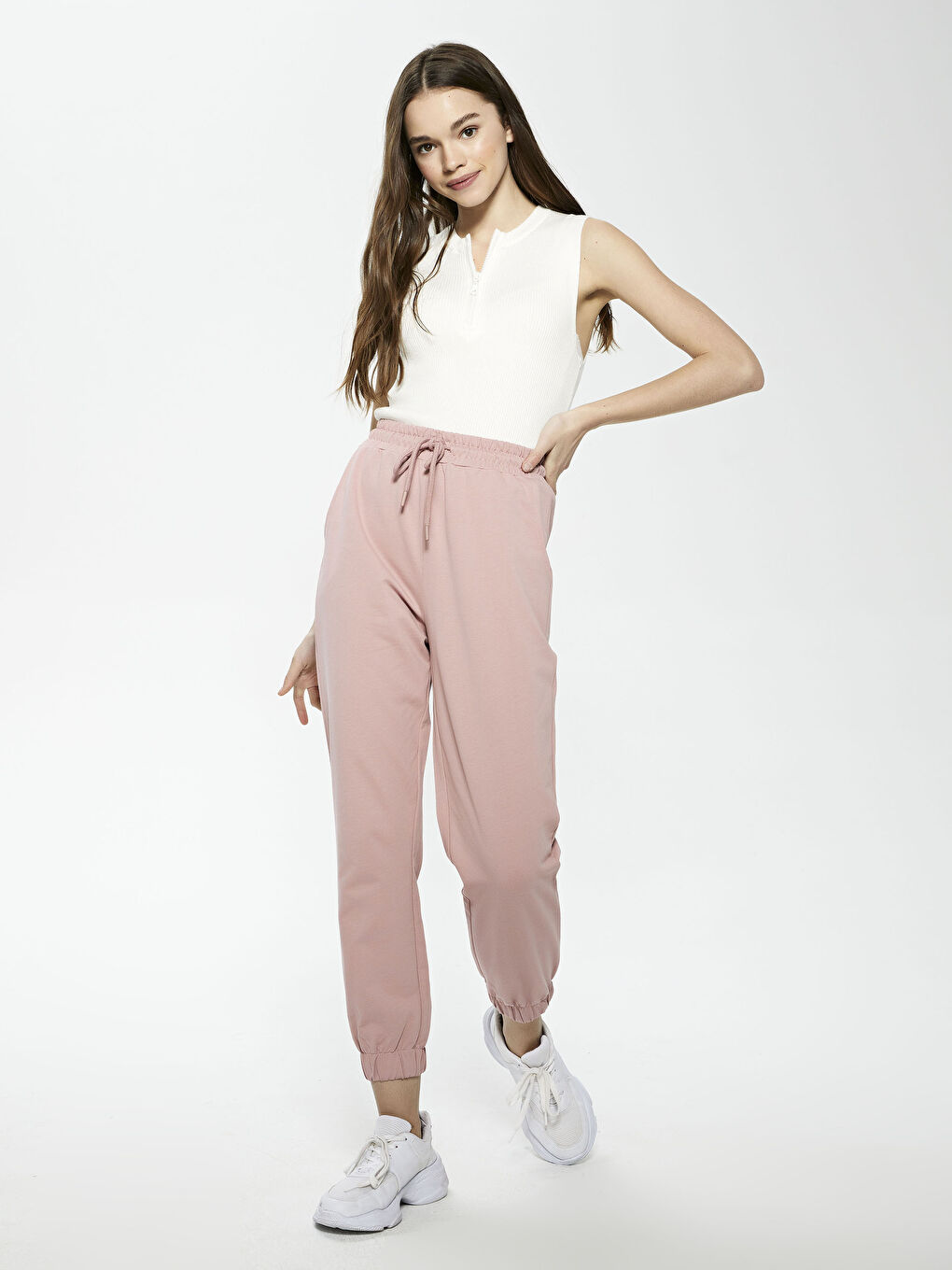 Pantaloni de Trening pentru Femei cu Buzunar Detaliat și Talie Elastică