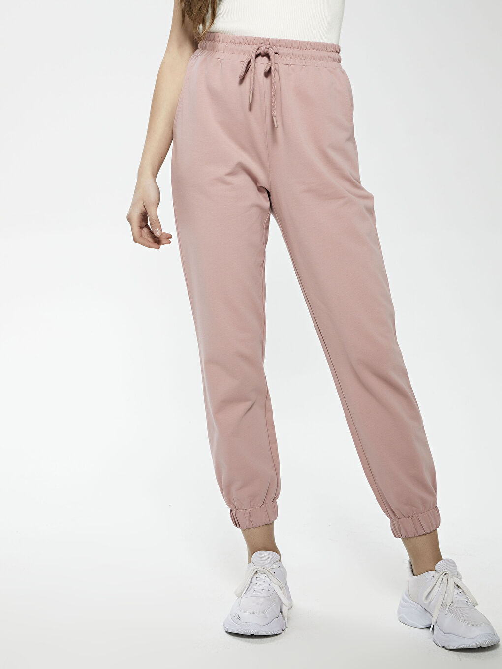 Pantaloni de Trening pentru Femei cu Buzunar Detaliat și Talie Elastică-3