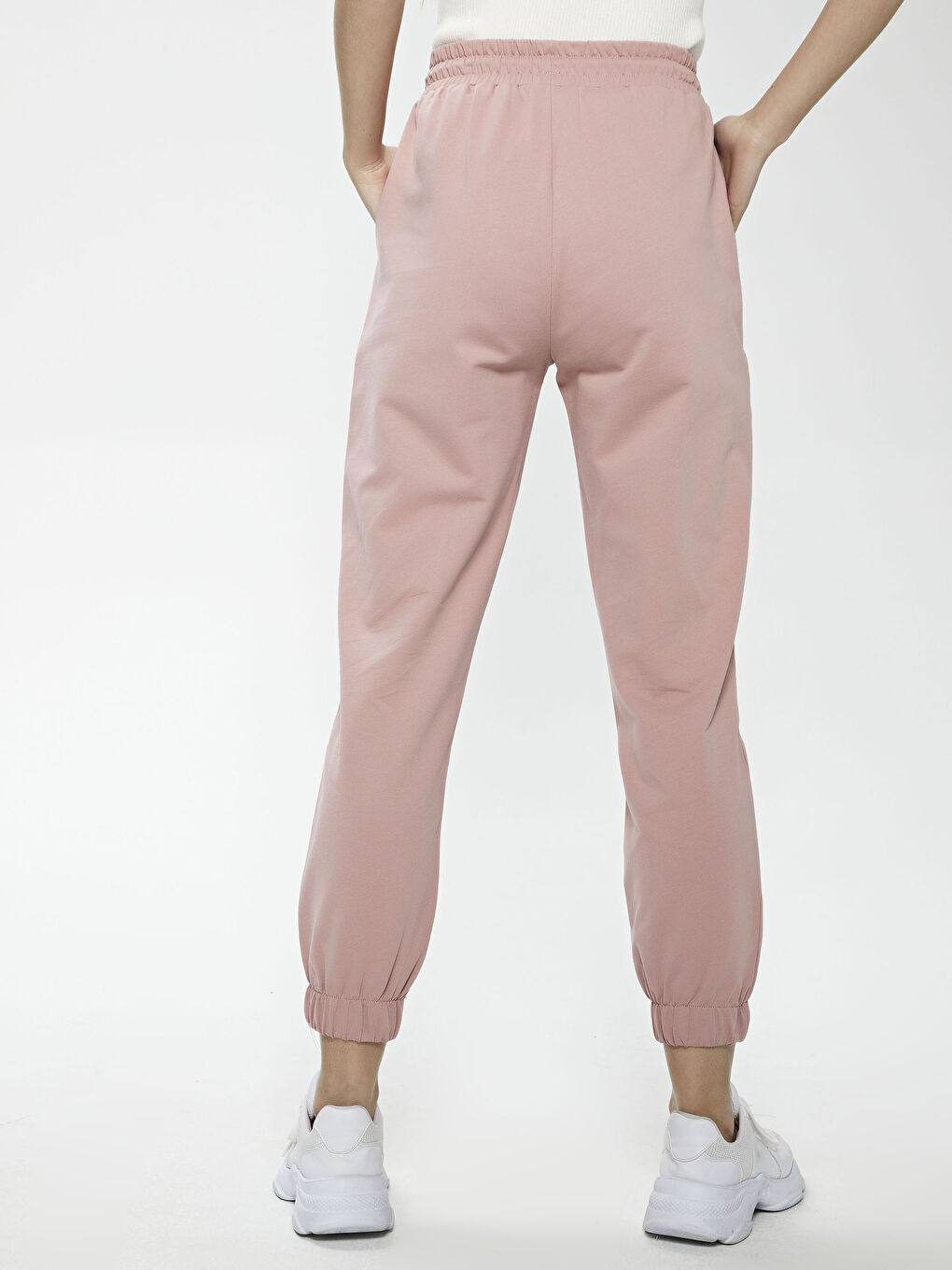 Pantaloni de Trening pentru Femei cu Buzunar Detaliat și Talie Elastică-4