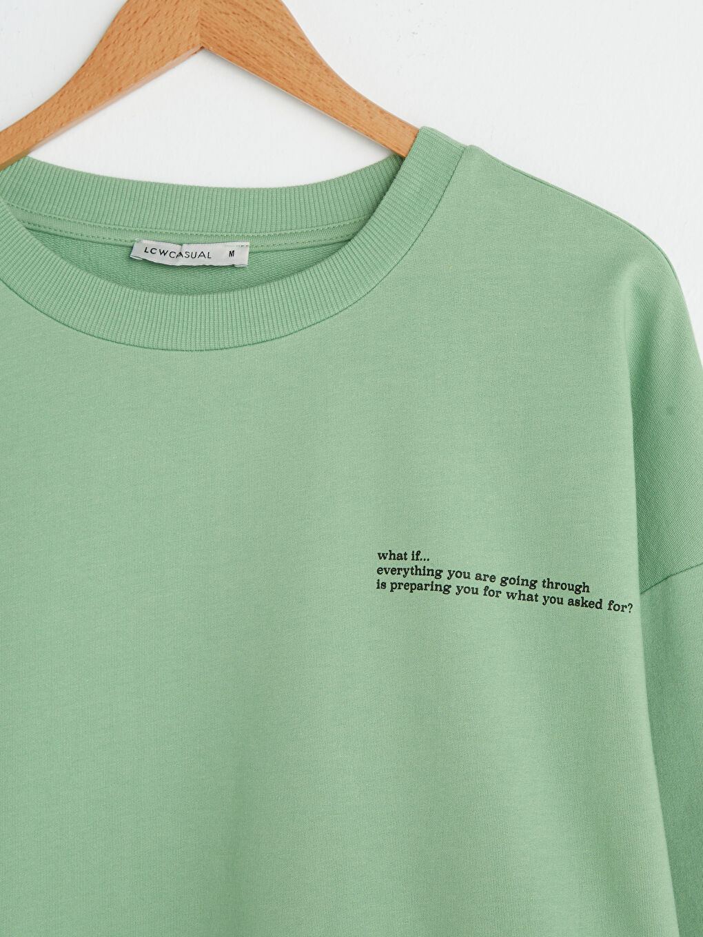 Sweat-shirt à manches longues imprimé avec slogan et col rond pour Femmes-8