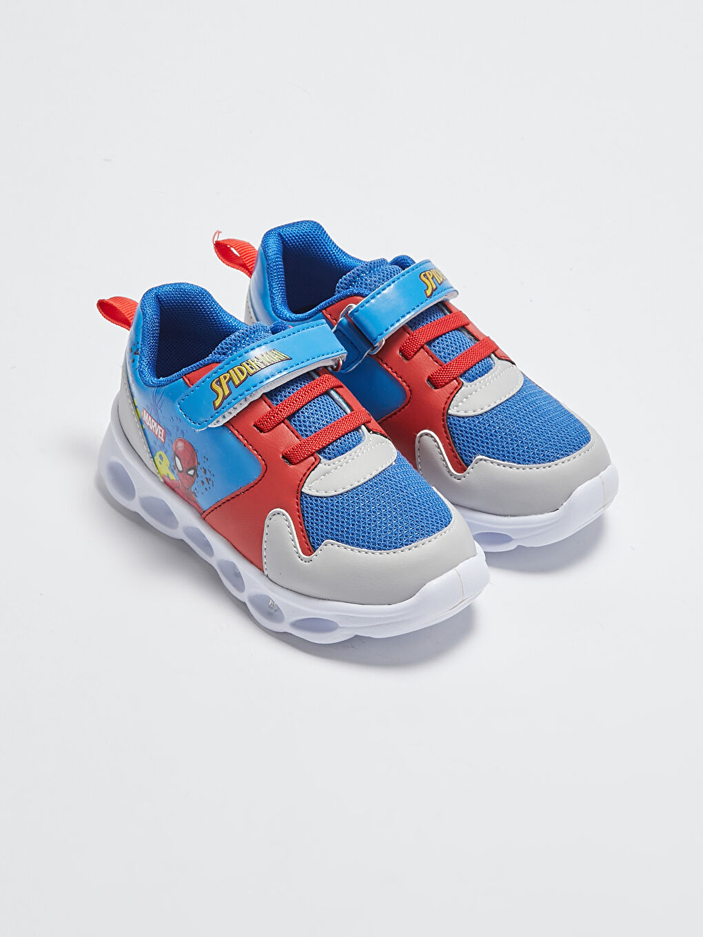 Mavi Spiderman Lisanslı Cırt Cırtlı Işıklı Erkek Çocuk Spor Ayakkabı-1