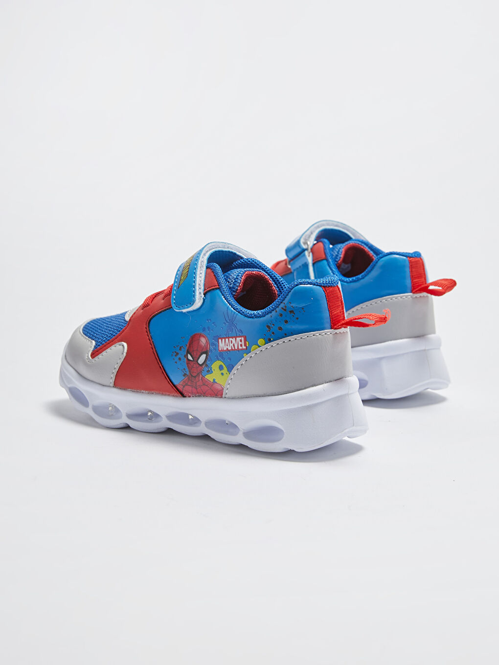 Mavi Spiderman Lisanslı Cırt Cırtlı Işıklı Erkek Çocuk Spor Ayakkabı-4