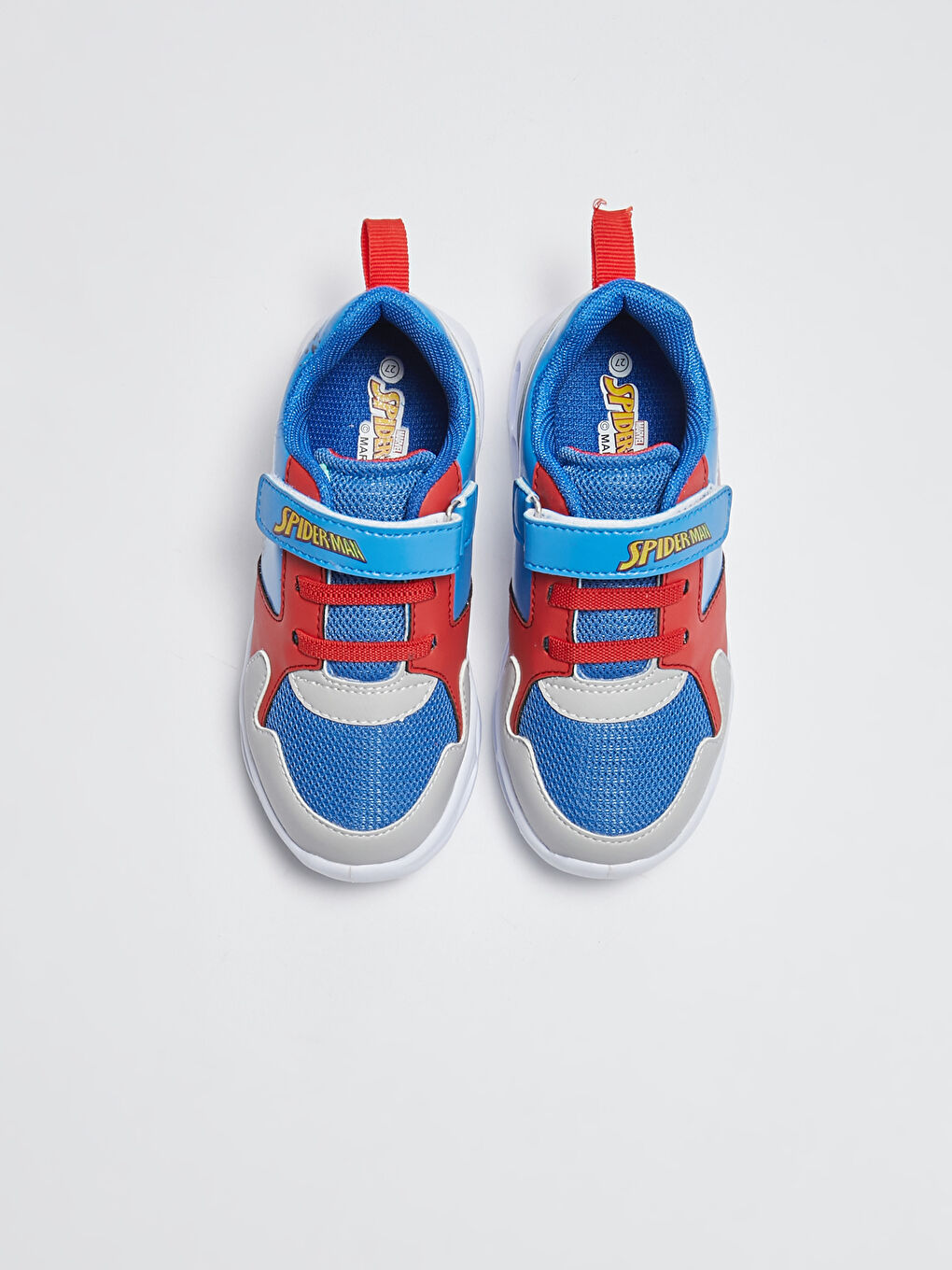Mavi Spiderman Lisanslı Cırt Cırtlı Işıklı Erkek Çocuk Spor Ayakkabı-5