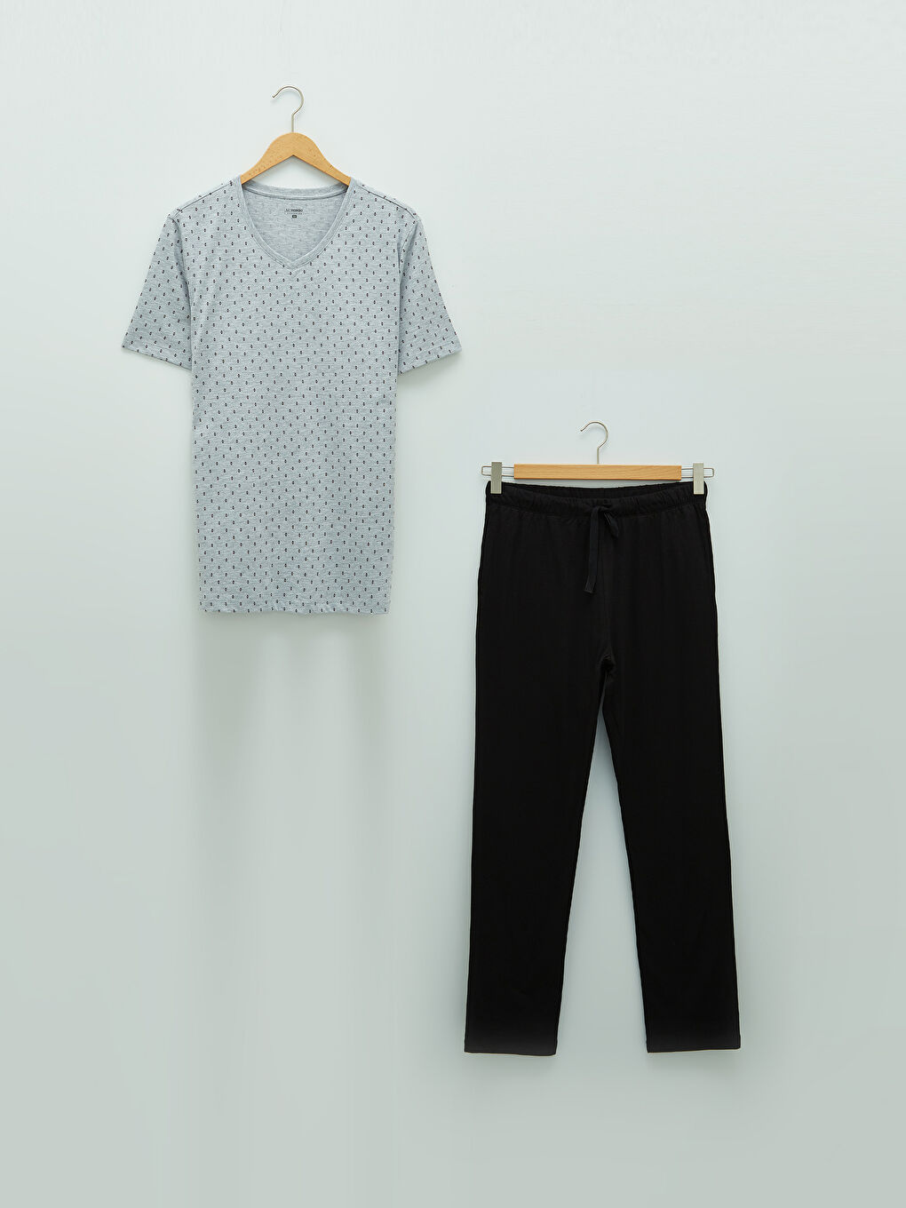 Gri Standart Kalıp Erkek Pijama Takımı-5