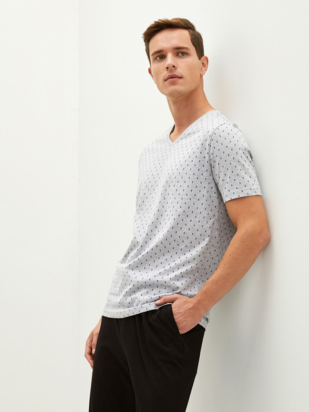 Gri Standart Kalıp Erkek Pijama Takımı