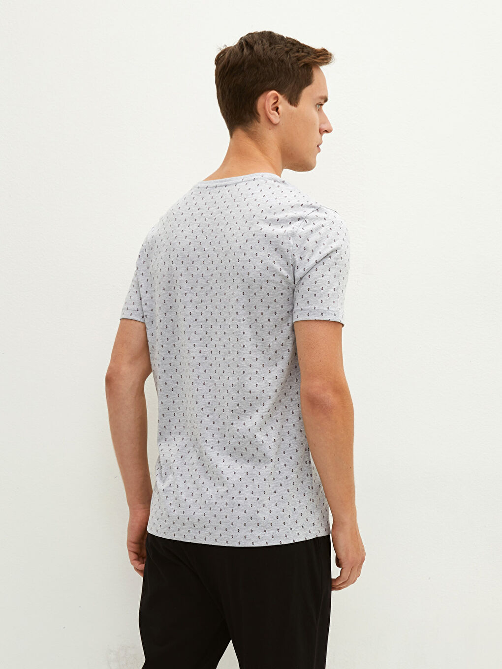 Gri Standart Kalıp Erkek Pijama Takımı-2