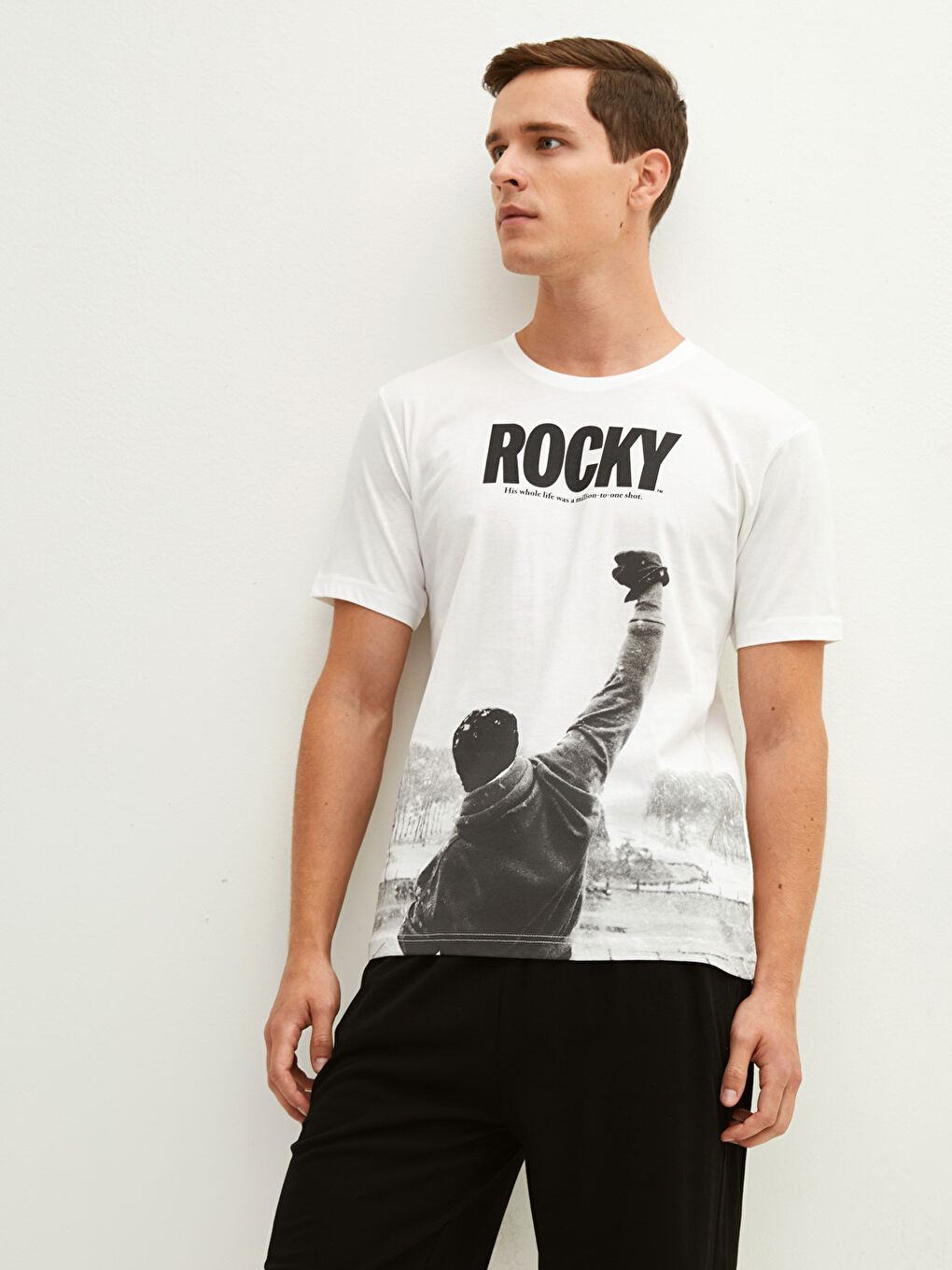 Ekru Standart Kalıp Erkek Şortlu Pijama Takımı-3