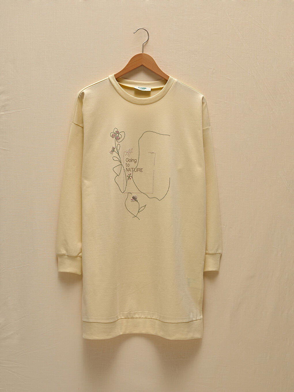 Crew Neck Printed Long Sleeve Women's Tunic-5