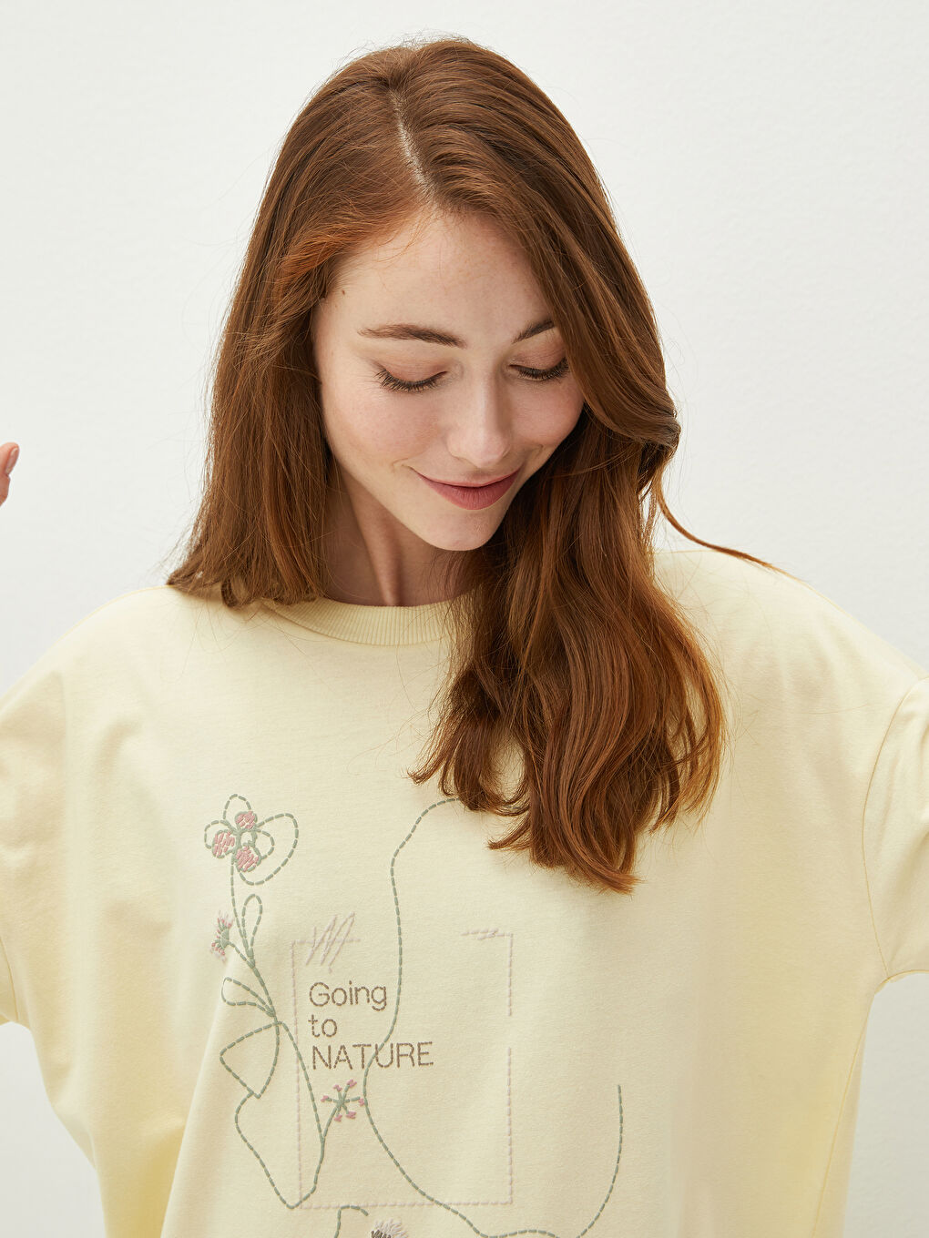 Crew Neck Printed Long Sleeve Women's Tunic-2