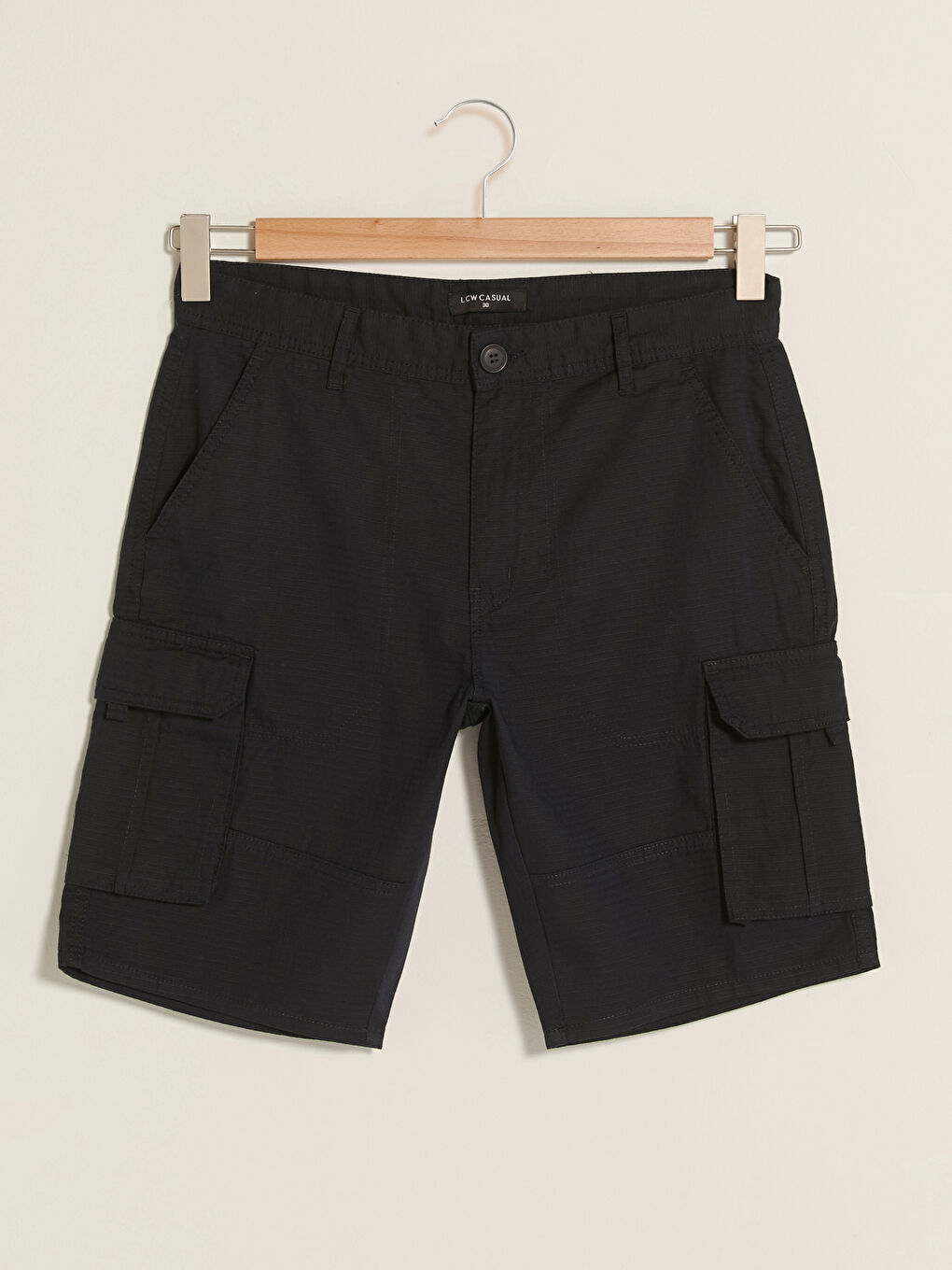 Lacivert Standart Kalıp Erkek Bermuda Şort-4