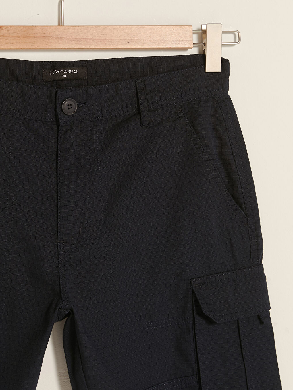 Lacivert Standart Kalıp Erkek Bermuda Şort-6