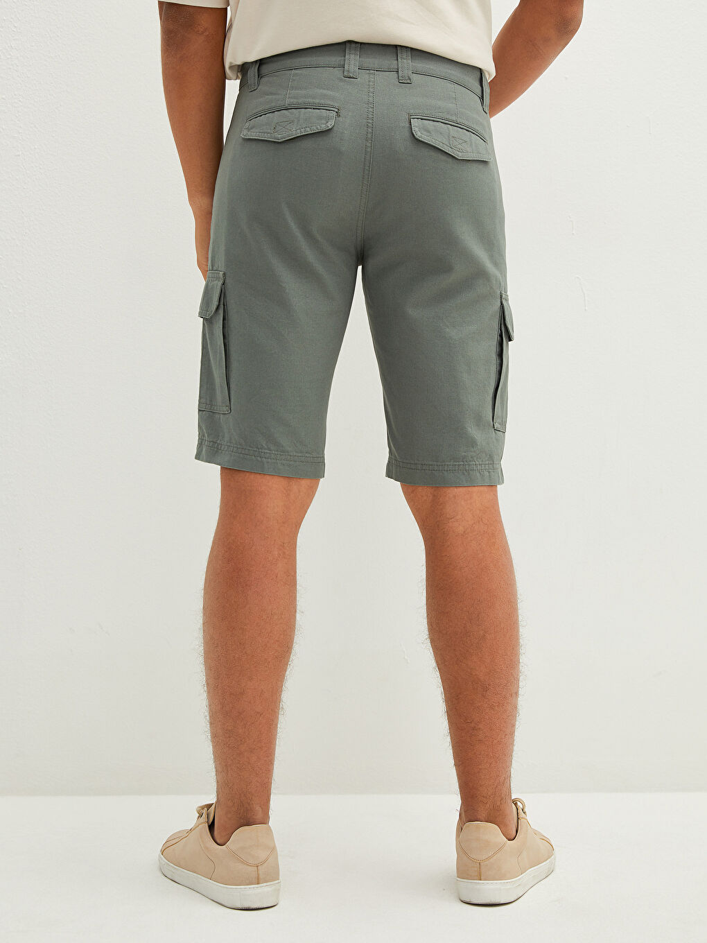 Yeşil Standart Kalıp Erkek Bermuda Şort-3
