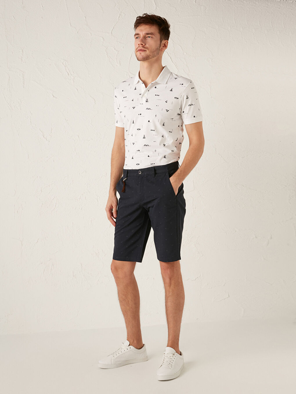 Slim Fit Gabardine Men's Shorts