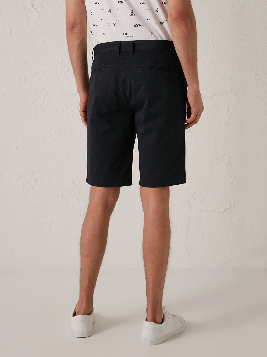 Slim Fit Gabardine Men's Shorts-3