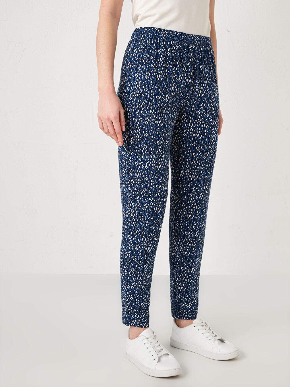 Beli Lastikli Desenli Kadın Eşofman Alt-2