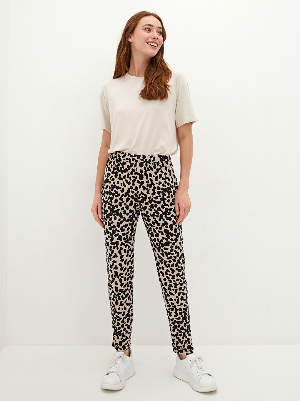 Elastic Waist Patterned Women's Tracksuit Bottoms