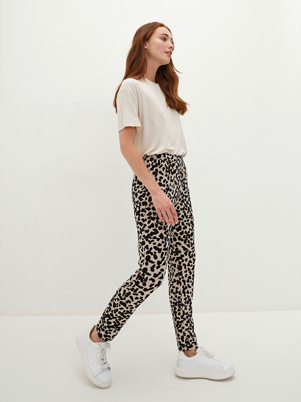 Elastic Waist Patterned Women's Tracksuit Bottoms-2