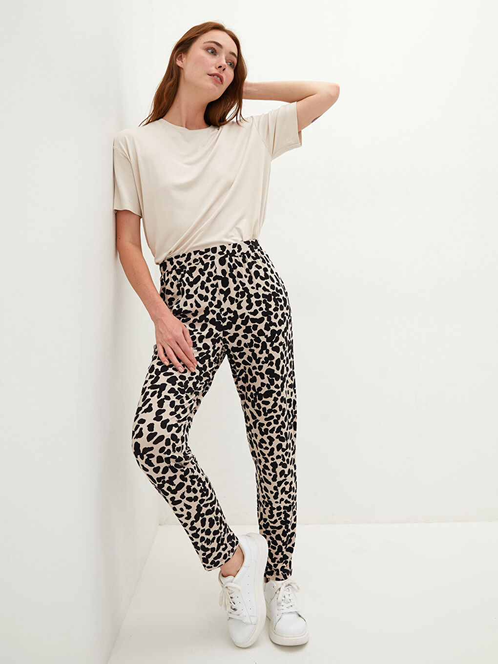 Elastic Waist Patterned Women's Tracksuit Bottoms-3