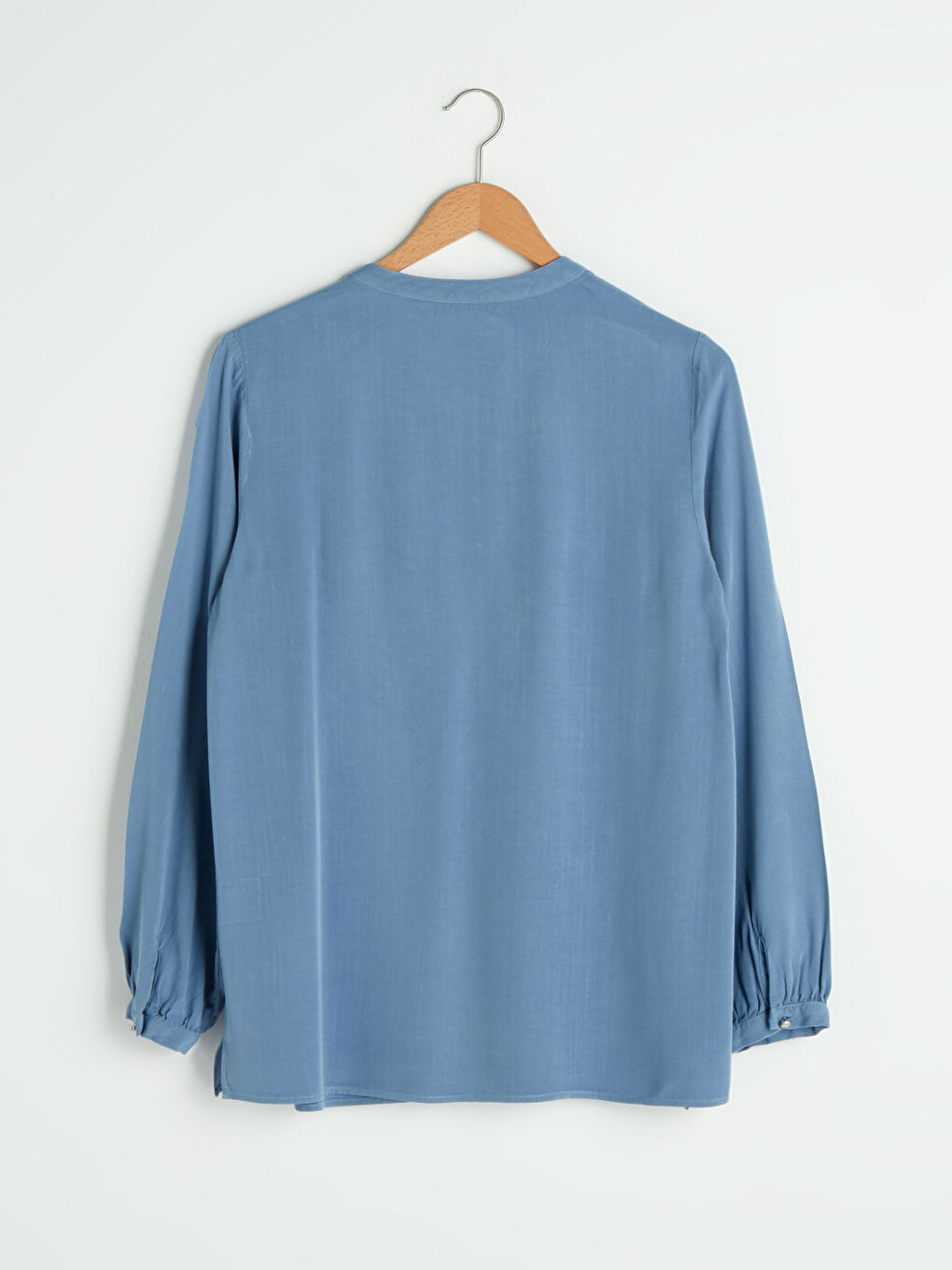 Button Detailed Long Sleeve Viscose Women Blouse-6