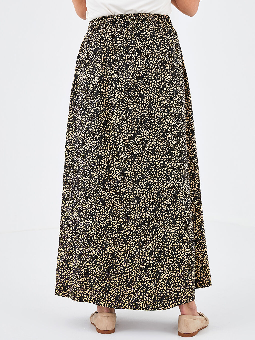 Elastic Waist Patterned A-Cut Belmando Fabric Women's Skirt -S1FY33Z8-LQJ