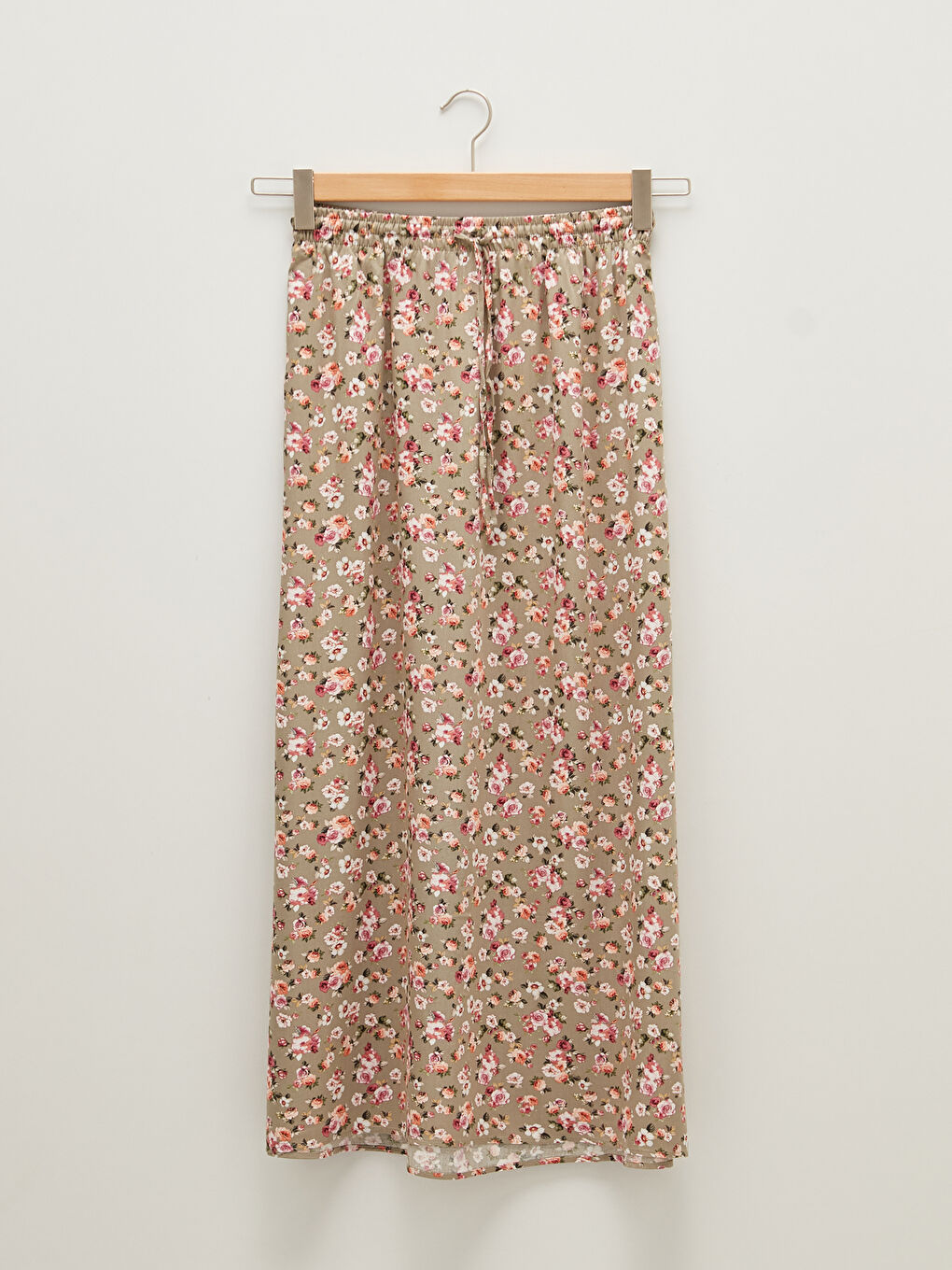 Elastic Waist Patterned A-Cut Belmando Fabric Women's Skirt-5