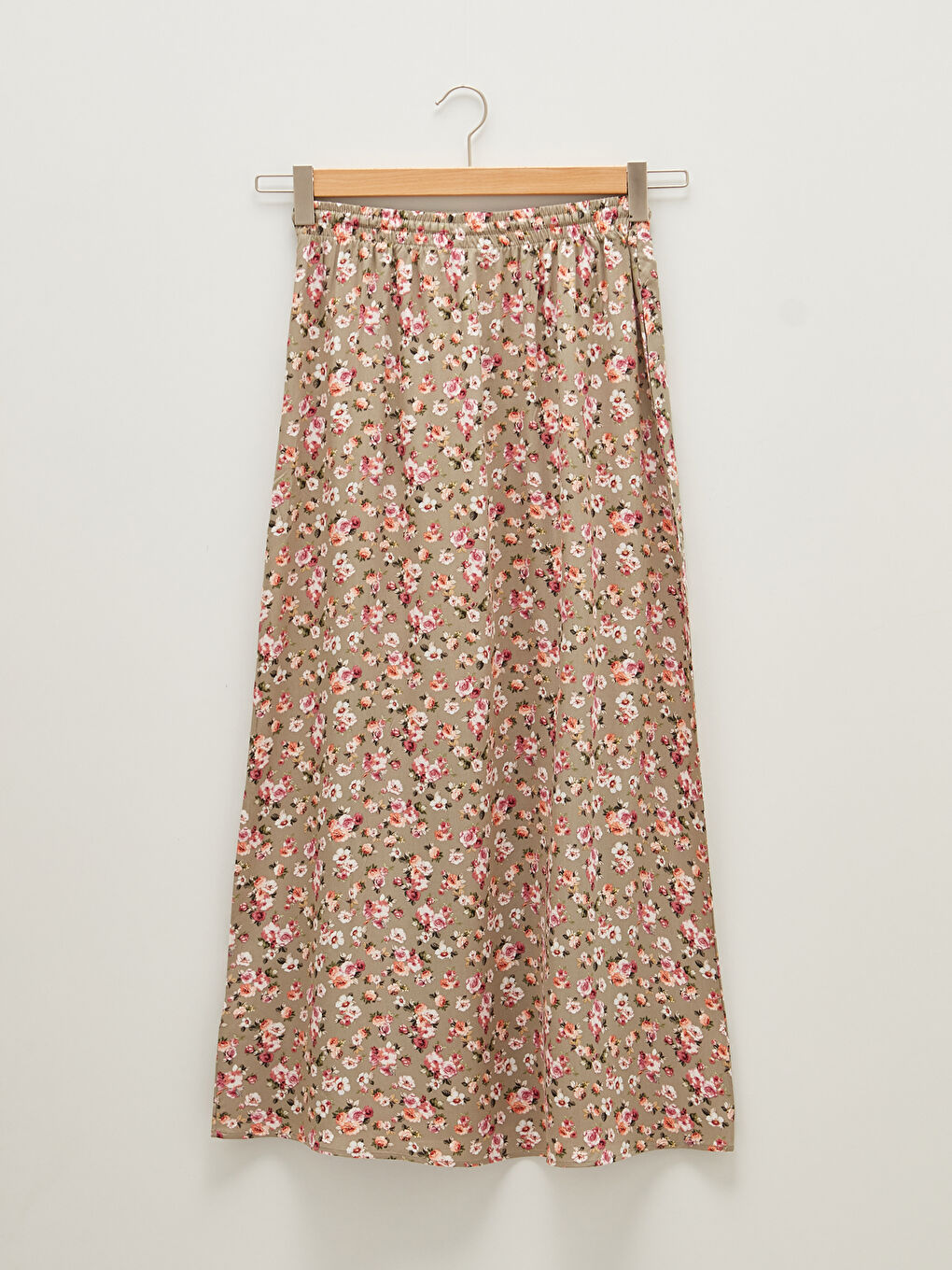 Elastic Waist Patterned A-Cut Belmando Fabric Women's Skirt-6