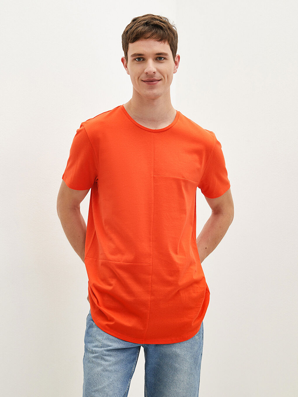Crew Neck Short Sleeve Cotton Men's T-shirt-1