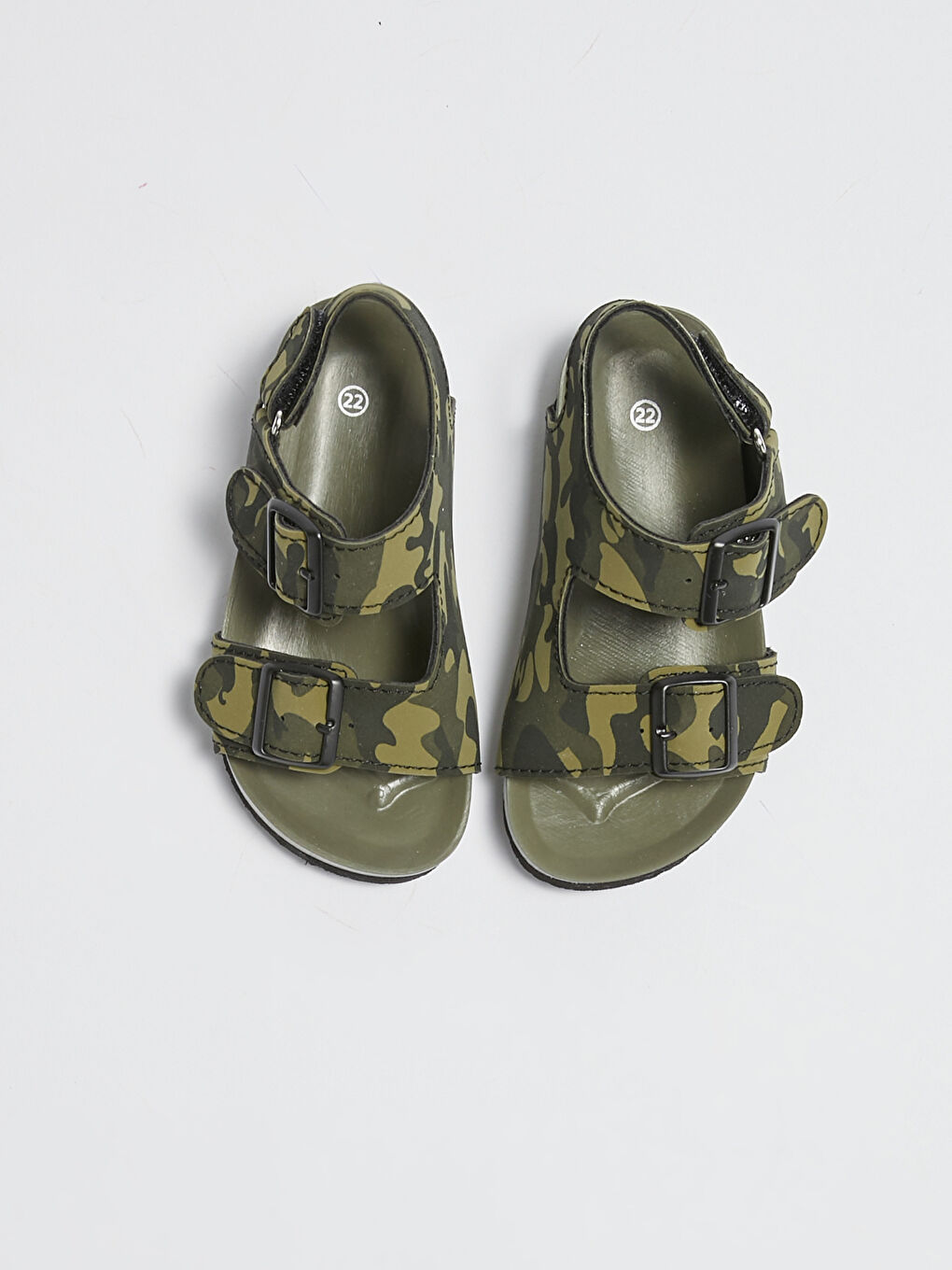 Haki Kamuflaj Desenli Cırt Cırtlı Erkek Bebek Sandalet-5