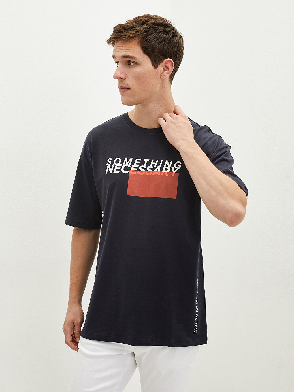 Crew Neck Short Sleeve Printed Combed Cotton Men's T-shirt-1