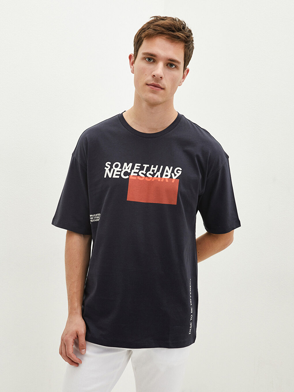 Crew Neck Short Sleeve Printed Combed Cotton Men's T-shirt-2