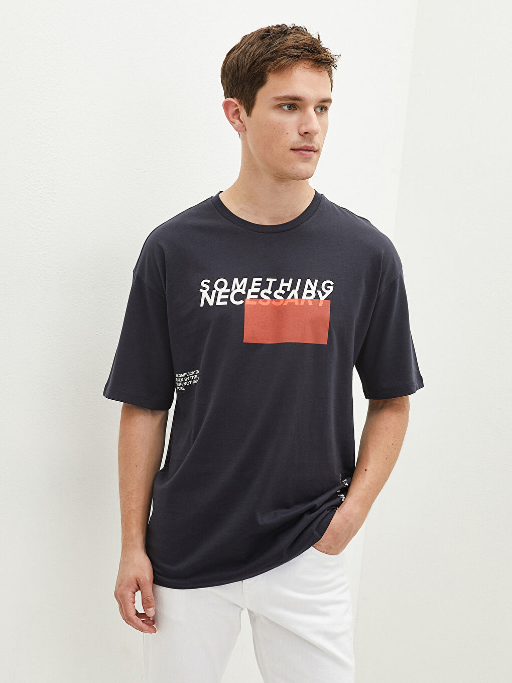 Crew Neck Short Sleeve Printed Combed Cotton Men's T-shirt-3