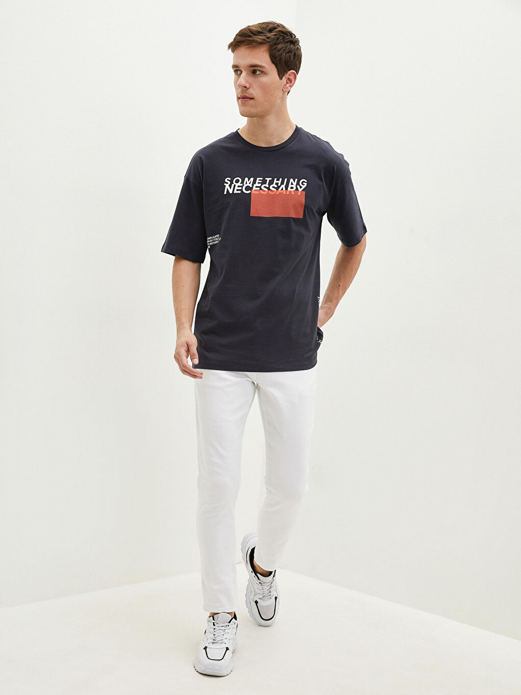 Crew Neck Short Sleeve Printed Combed Cotton Men's T-shirt-4