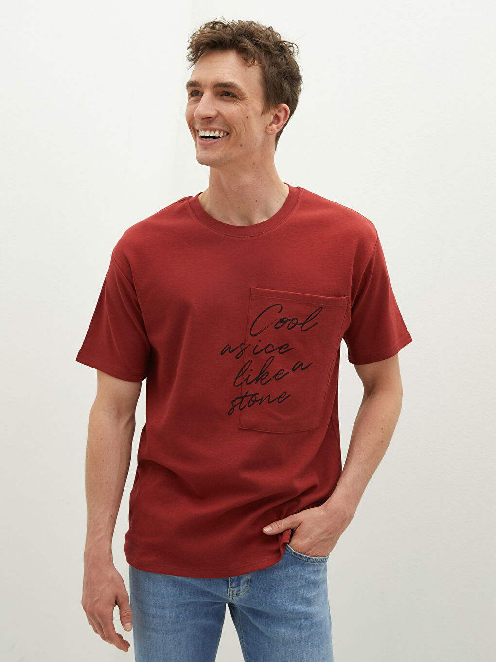 Muška majica od češljanog pamuka okruglog izreza sa štampanim motivom kratkih rukava-1