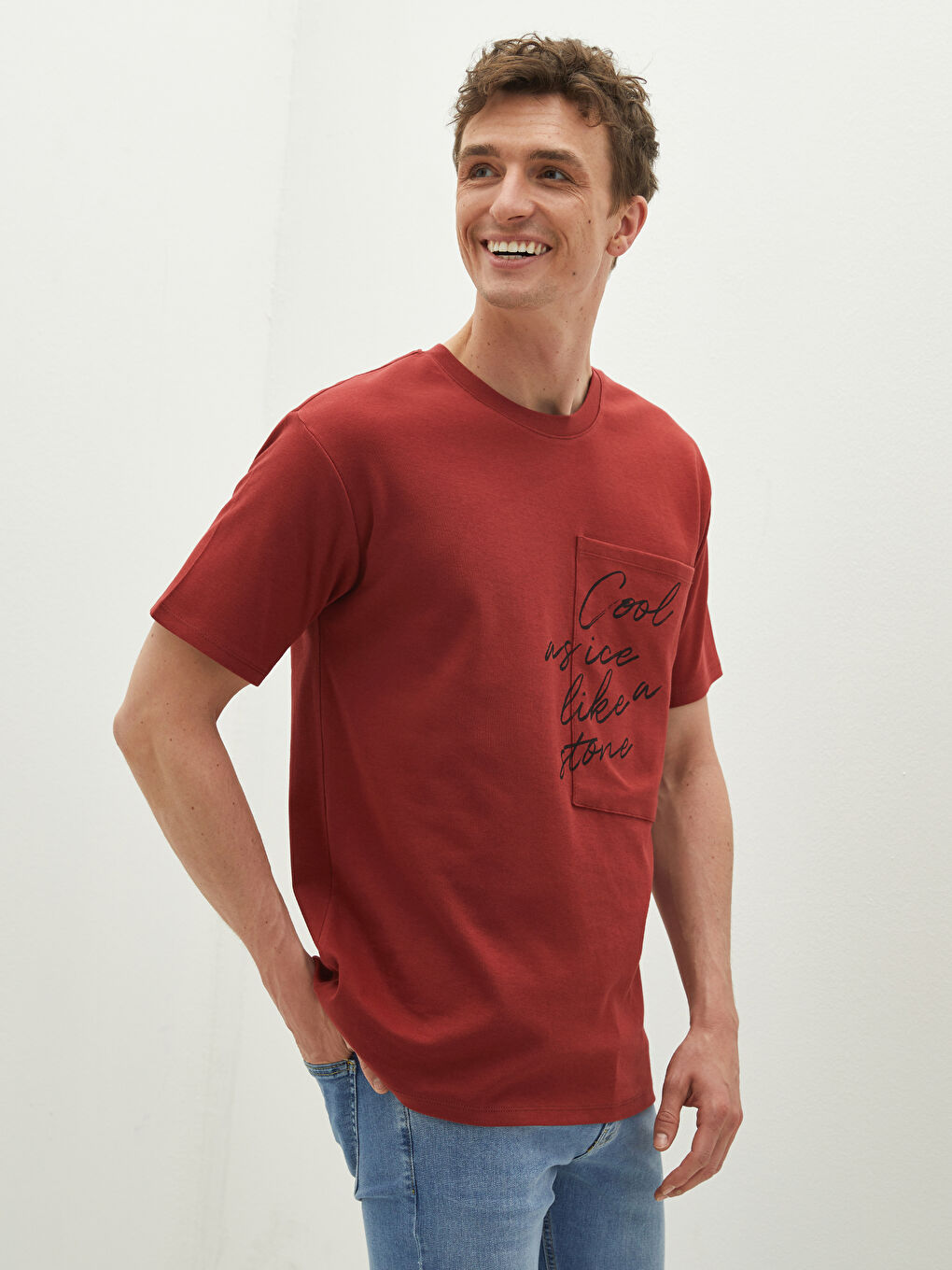 Muška majica od češljanog pamuka okruglog izreza sa štampanim motivom kratkih rukava-2