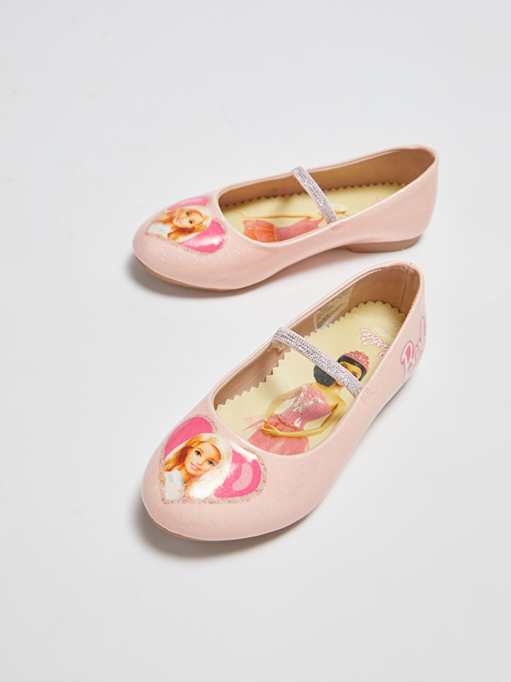 Pembe Barbie Lisanslı Lastikli Kız Çocuk Babet-2