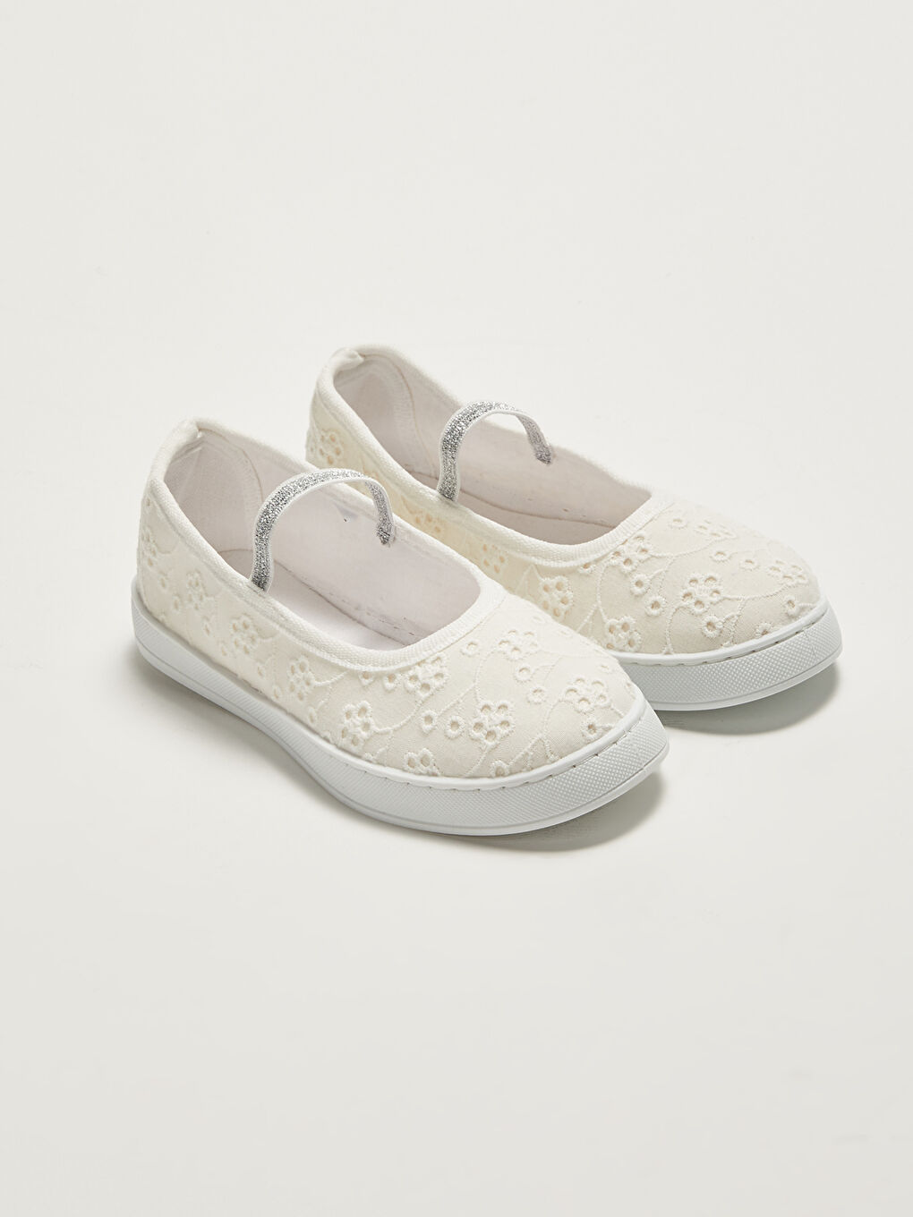 Ballerines Ornées de Dentelle Florale pour Fille