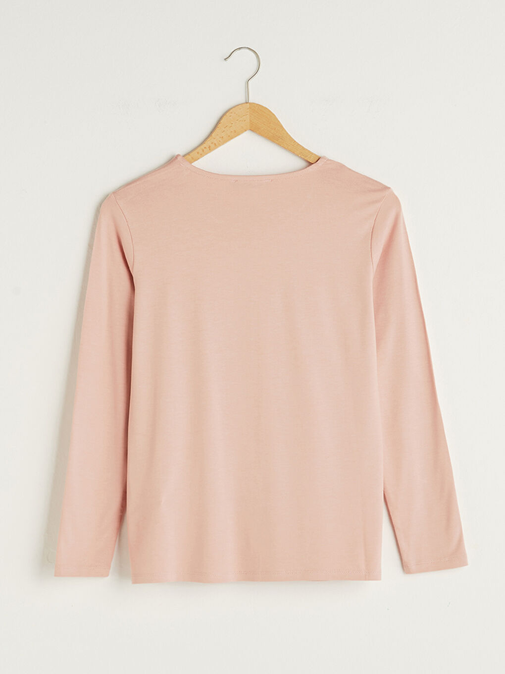 Pembe Bisiklet Yaka Taşlı Uzun Kollu Viskon Kadın Bluz-6