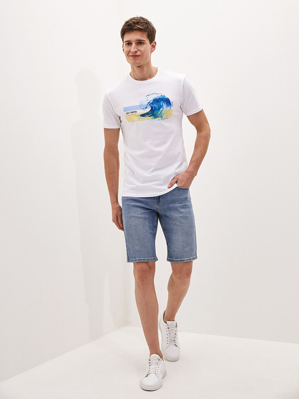 Crew Neck Short Sleeve Printed Combed Cotton Men's T-shirt-2
